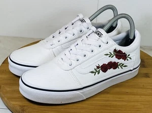 Vans Women’s Ward Rose Embroidered Lace-Up Shoes Size 7 Excellent Condition - Picture 1 of 8