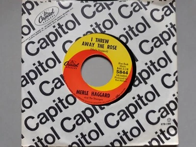 MERLE HAGGARD, I Threw Away The Rose ORIGINAL 45rpm, MINT-! - Image 1 of 3