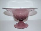 Vintage Murano Art Glass Soffiato Threaded Glass Footed Bowl Venini? 962