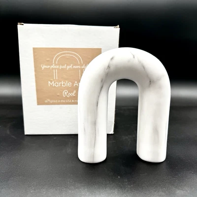 "Mesa de centro Rool color mármol 6,75"" arco de resina estante moderno decoración boho" Foto 1 de 4