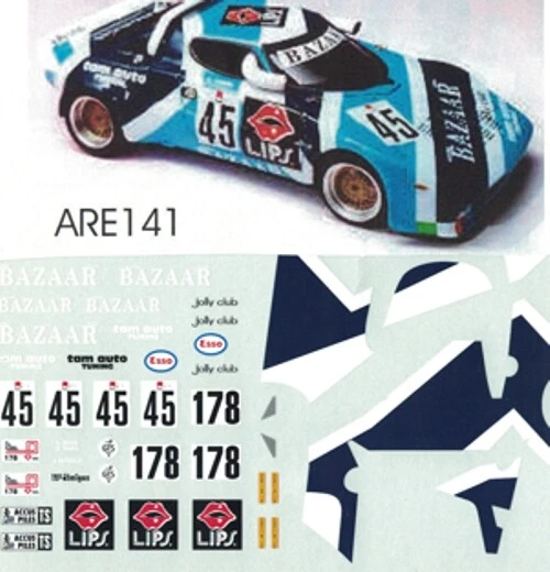 decal 1/43 LANCIA STRATOS Gr.4 HARPER'S BAZAAR TARGA + TdF 1975 Arena D141 - Immagine 1 di 1
