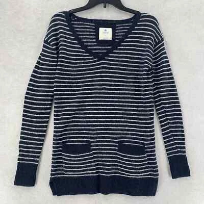 Suéter American Eagle Aerie Lana Alpaca Rayas Azul Blanco Bolsillos Para Mujer SP Foto 1 de 4