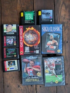 Sega Genesis & Boxed Game Lot of 10 Sports NBA Jam, Madden, Boxing, Baseball.... - Picture 1 of 8