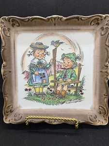 Hanitzsch West Germany Bavarian Porcelain Picture Bavarian Children 1950's - Picture 1 of 8