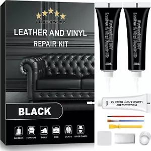 STARTSO WORLD Black Leather Repair Kit, Vinyl Repair kit for Car Interiors, - Picture 1 of 1