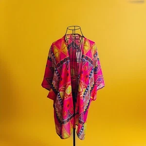 STUNNING KATHERINE KELLY LANE KIMONO EYE CATCHING COLOURFUL BEACH BOHO BNWT XL - Picture 1 of 10