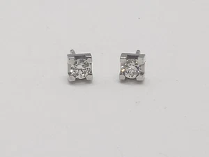 Recarlo Pendientes Botón Punto de Luz Oro Blanco 18K Diamantes De 0,38 CT (0263) - Imagen 1 de 12