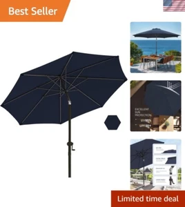 9 FT Patio Umbrellas Outdoor Table Market Umbrella with Push Button Tilt/Cran... - Picture 1 of 9