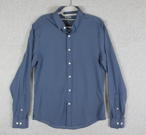 Rhone Shirt Mens Small Blue Geometric Button Up Commuter Shirt Business Casual - Picture 1 of 11