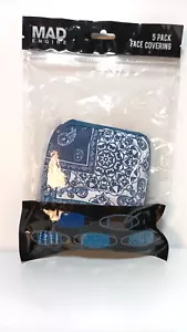 5 Pack Mad Engine Face Masks Fabric Washable One Size Adult 5 Patterns - Picture 1 of 9