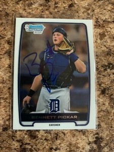 Bennett Pickar Signed 2012 Bowman Draft Chrome Auto Detroit Tigers BDPP100