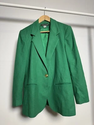 Blazer Vintage Savannah 100% Lana Pura Verde Dorado Botón Día de San Patricio Talla 6 Foto 1 de 4