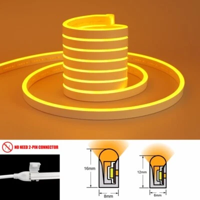 EE. UU. 110V Tira de Luz LED Cuerda de Neón Exterior Impermeable Tubo Flexible para Hogar Bar Foto 1 de 4