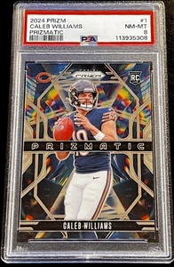 2024 Panini Prizm Caleb Williams Prizmatic Rookie #1 Bears QB PSA 8 NM-MINT - Picture 1 of 4