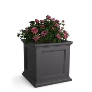 Mayne Fairfield 20 in. Square Self-Watering Graphite Grey Polyethylene Planter - Picture 1 of 8