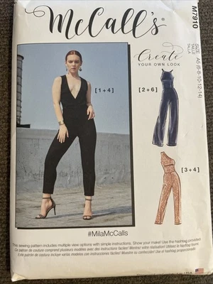 New Sewing Pattern McCall’s M7910 Misses Jumpsuit Size 6-14 - Image 1 of 3