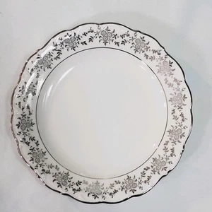 Vintage Bavaria Crest Romance Dinner Salad Bread & Butter Plate Germany Platinum - Picture 1 of 14