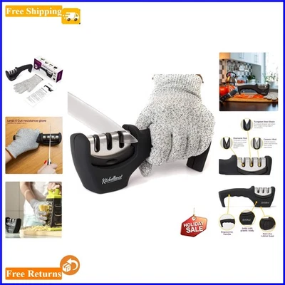 Afilador de cuchillos profesional 4 en 1 y guante resistente a cortes - Diseño ergonómico Foto 1 de 4