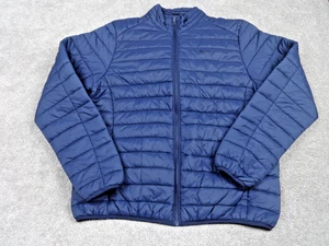Ben Sherman Jacket Mens Large Navy Blue Quilted Puffer Coat Lightweight Casual - Picture 1 of 11