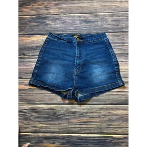 Pantalones Cortos de Jean Ajustados Fries Para Mujer S Azul Tiro Alto Denim Envejecido Informal Verano - Imagen 1 de 9