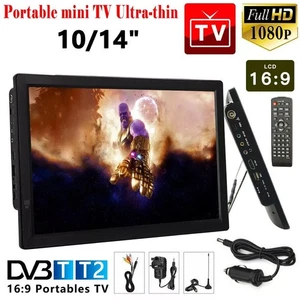 10/14" Portable 1080P HD TFT LED TV Freeview Digital Television Player NEW UK - Picture 1 of 25