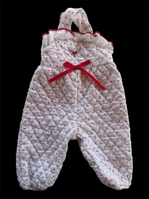 Vintage Quilted Baby Romper W/ Strawberry Print Size 6-9 Months Made In USA - Image 1 of 4