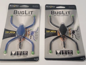 2er Set Nite-Ize BugLit LED Micro Taschenlampe - Zahnradbindung schwarz & blau - Neu in Verpackung - Bild 1 von 5