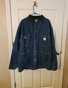 Vintage Carhartt 8LC T Denim Blanket Lined Work Jacket 50T Union Made USA XLT - Bild 1 von 15