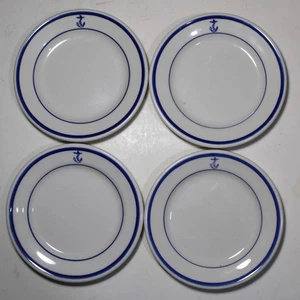 LOT of 4 VINTAGE SMALL PLATES - HOMER LAUGHLIN CHINA US NAVY FOULED ANCHOR - Picture 1 of 5