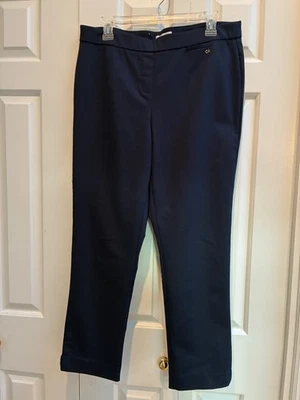 NWOT Calvin Klein womens pants size L navy blue  straight leg stretch waist - Image 1 of 4