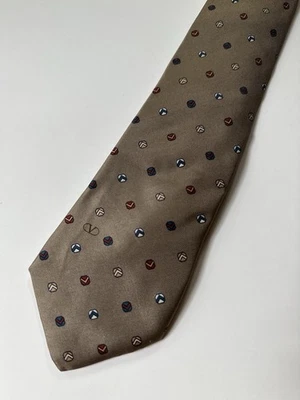 Corbata de cuello Valentino 100 % seda vintage hecha en Italia diseñador geométrico Foto 1 de 4