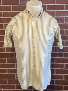 Camicia uomo anni 90 LL Bean made in USA vintage manica corta con bottoni 16 gialla - Foto 1 di 10