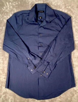 Camisa de vestir Structure para hombre 16-16 1/2 32/33 manga larga calce ajustado cuadros azules Foto 1 de 4