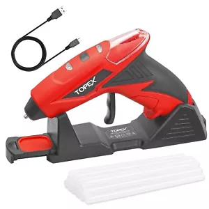 TOPEX 4V Cordless Hot Melt Glue Gun w/ 15Pcs Premium Glue Sticks Lithium Power - Picture 1 of 12