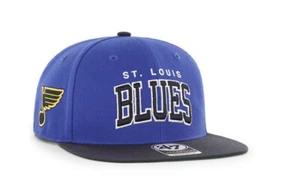 2024 St. Louis Blues '47 Captain Snapback Hat - 2 Tone Blue/Black - Picture 1 of 2