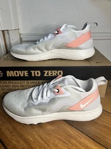 Size 7 - Nike Flex Trainer Women’s Shoes Whit Pink Pro Sample - Picture 1 of 7