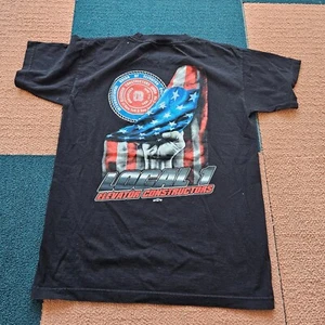 Local 1 Union Elevator Constructors New York T-Shirt Men's Medium Black USA X0b - Picture 1 of 9