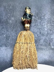 Antique Table Broom Canvas Crumb Brush Golf Butler Porcelain Small Hand Whisk - Picture 1 of 17