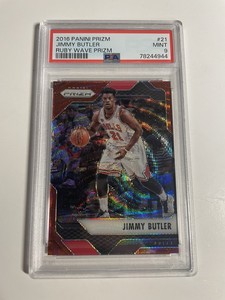 2016-17 Panini Prizm - Ruby Wave Prizm #21 Jimmy Butler PSA 9 (2)