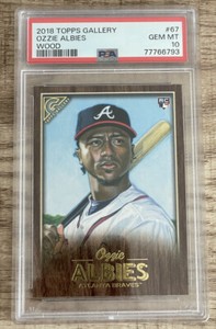 OZZIE ALBIES 2018 Topps Gallery Rookie Wood SP PSA 10 RC Pop 4 Atlanta Braves