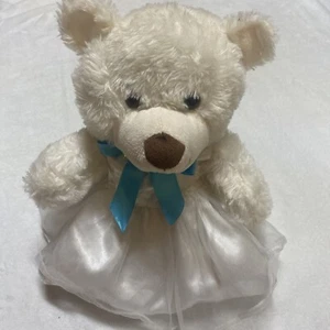 Dan Dee 14” Collectors Choice Plush White Teddy Bear Stuffed Animal - Picture 1 of 9