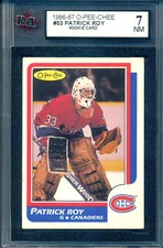 1986-87 O-PEE-CHEE #53 Patrick Roy Rookie Graded KSA 7 NM Montreal Canadiens RC