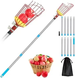 New 13Ft Fruit Picker Pole Basket, Adjustable Handle for Apples, Lemons, Mangoes - Picture 1 of 6