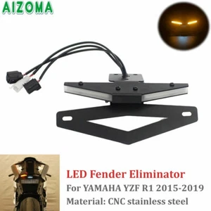 LED Fender Eliminator Tail Tidy License Plate Holder For YAMAHA YZF R1 2015-2019 - Picture 1 of 12
