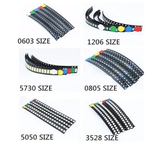 100 piezas SMD 0402 0603 0805 1206 3528 2835 5050 5730 LED Diodos Blanco RGB Luz - Imagen 1 de 7