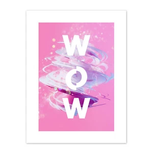 Wow Abstract Swirl Colourful Bold Typography Canvas Art Print - Bild 1 von 6