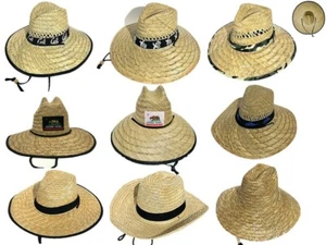 Straw Big Brim Hat Beach Ranch Cowboy Fedora Upbrim Style Sun Men or Women - Picture 1 of 15
