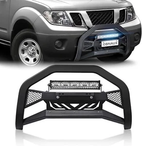 Bull Bar with Light Bar & License Plate Frame for 2005-2021 Nissan Frontier - Picture 1 of 6