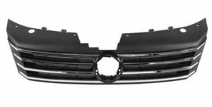 FRONT BUMPER UPPER GRILLE W/O EMBLEM Black Chrome for VW PASSAT B7 2010-2015 - Picture 1 of 3