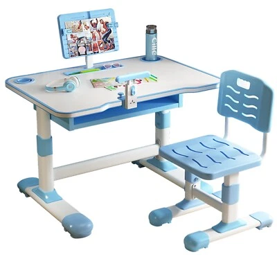 Kinderschreibtisch Schreibtisch mit Stuhl Schülerschreibtisch Höhenverstellbar - Bild 1 von 4